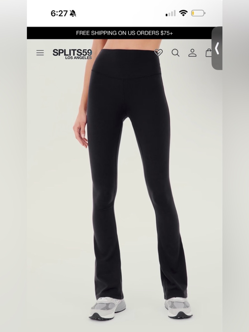Split 59 Black Raquel Flare Leggings